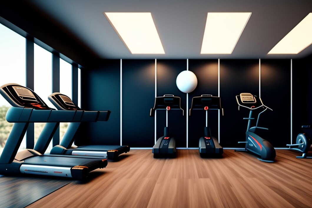 gym with treadmills