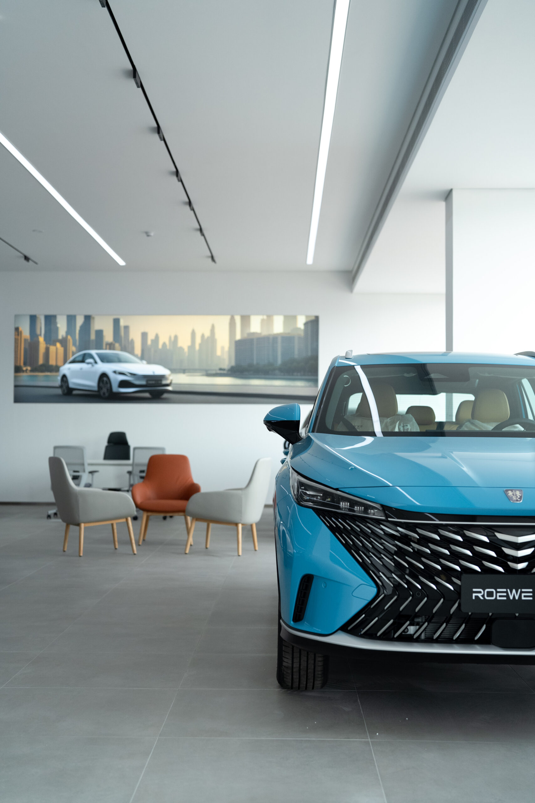 modern car showroom interior