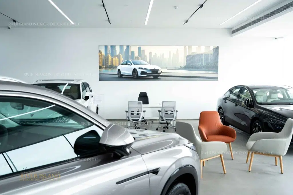 luxury automotive showroom interior