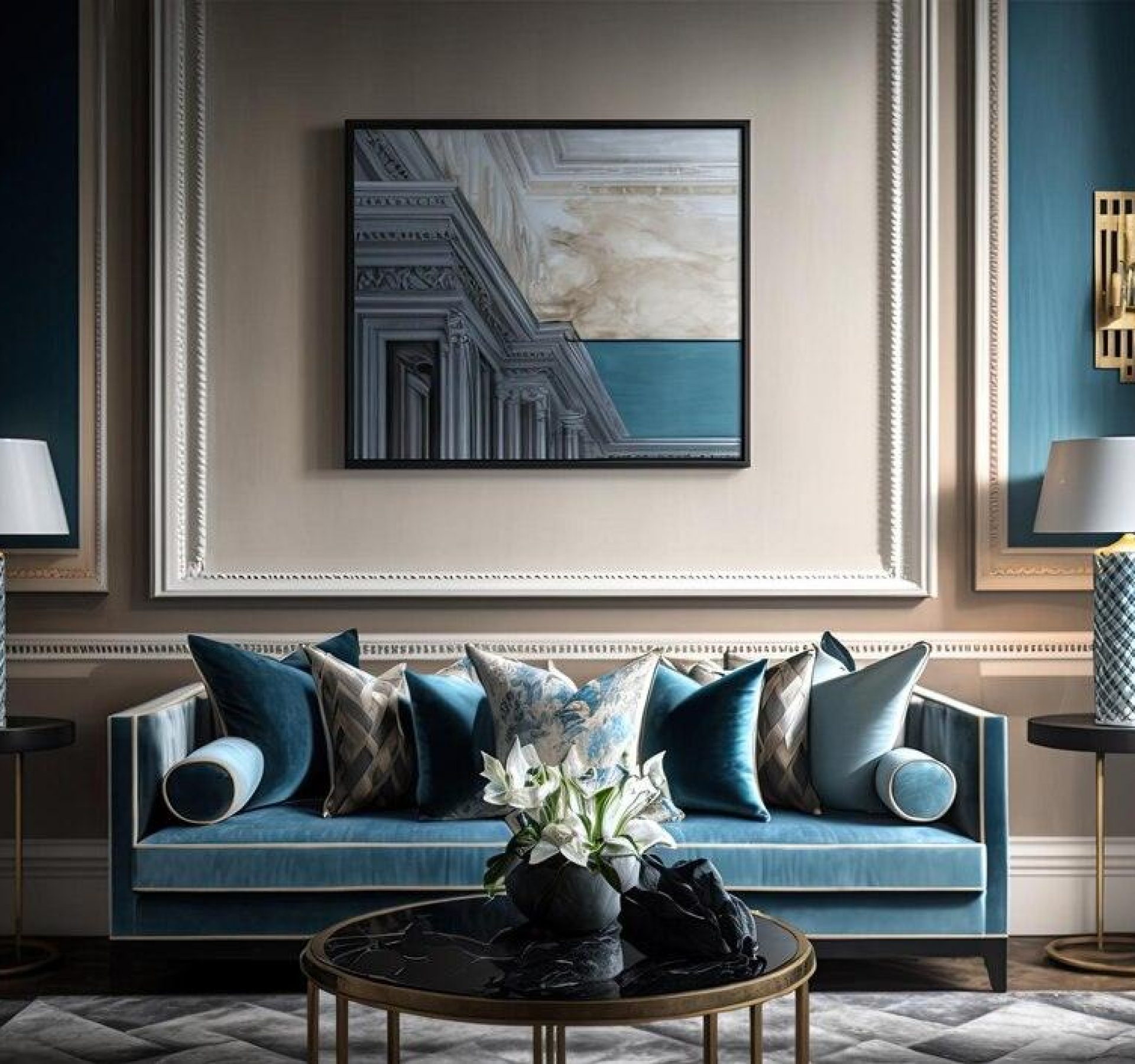 living room interior designers in Dubai